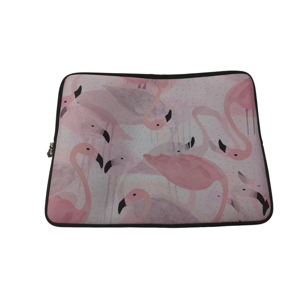 Flamingo Laptop Computer Sleeve Pink Neoprene 15 Inch